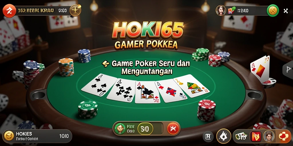 Antarmuka HOKI65 menampilkan gameplay Poker yang menarik.